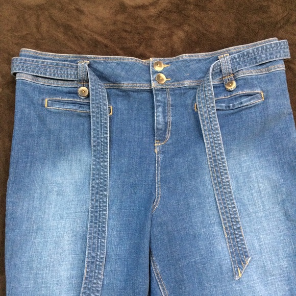 Pilcro And The Letterpress by Anthropologie High-Rise Cropped Flare Belt Jeans - Picture 2 of 6